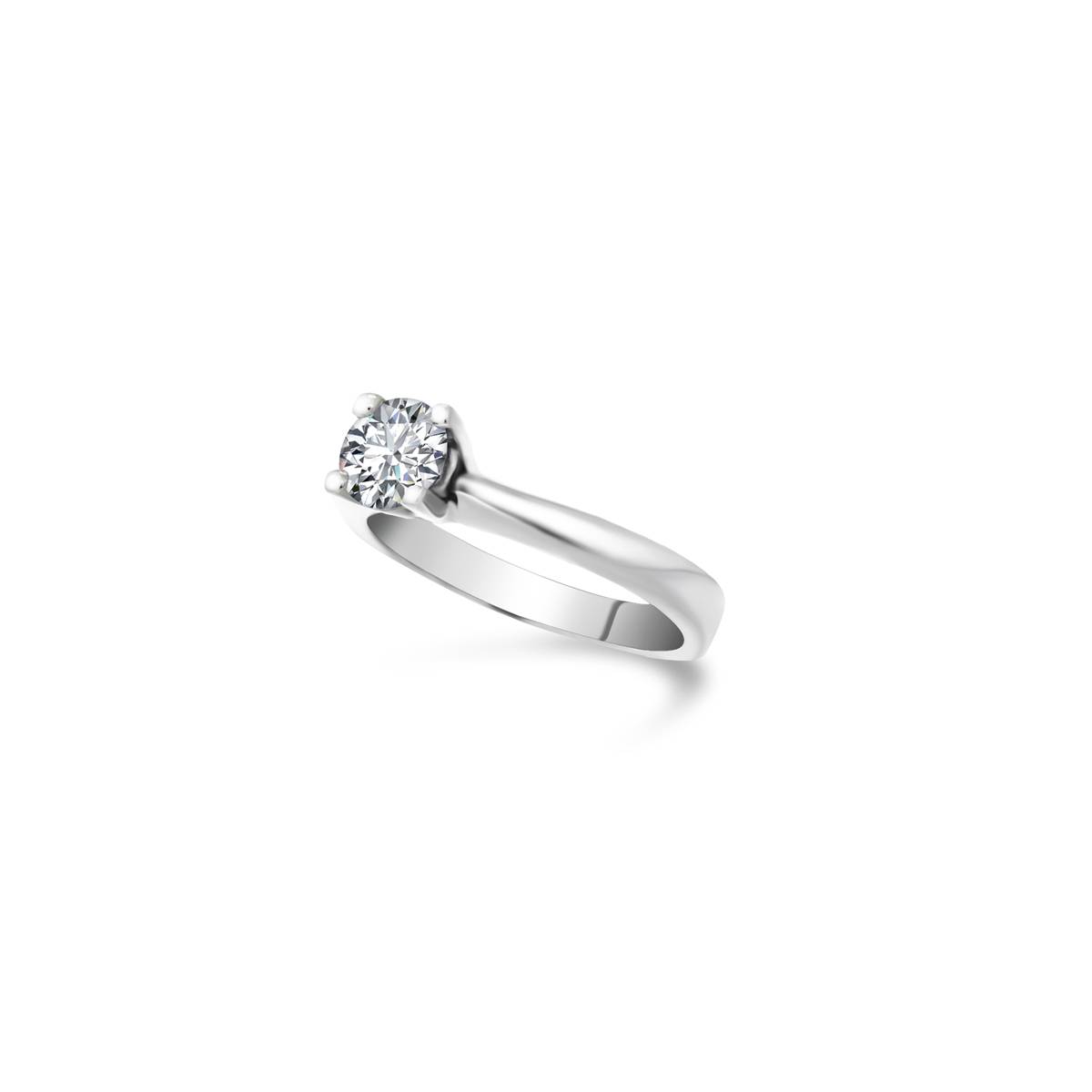 Fehér arany solitaire gyűrű gyémánt kővel