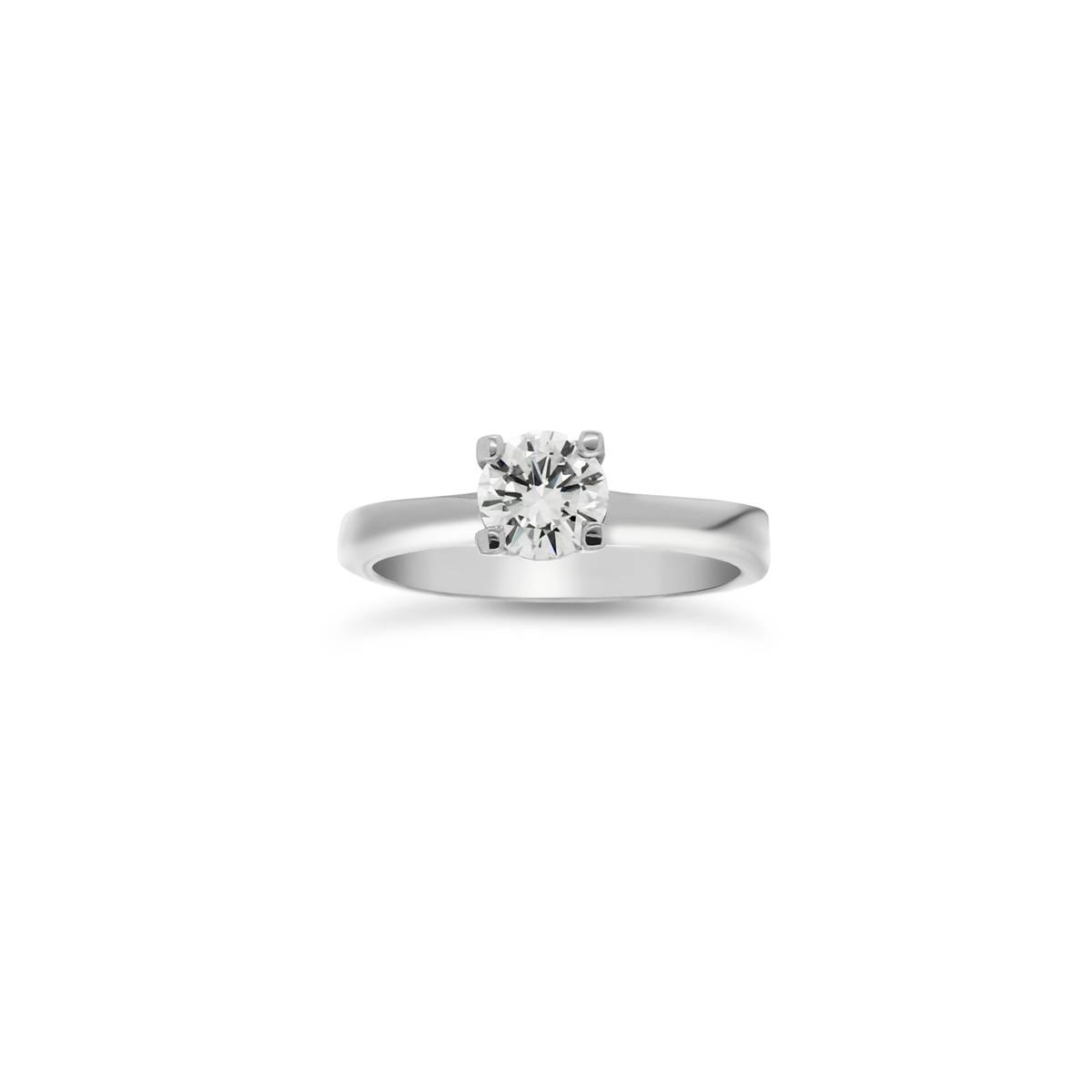 Fehér arany solitaire gyűrű gyémánt kővel