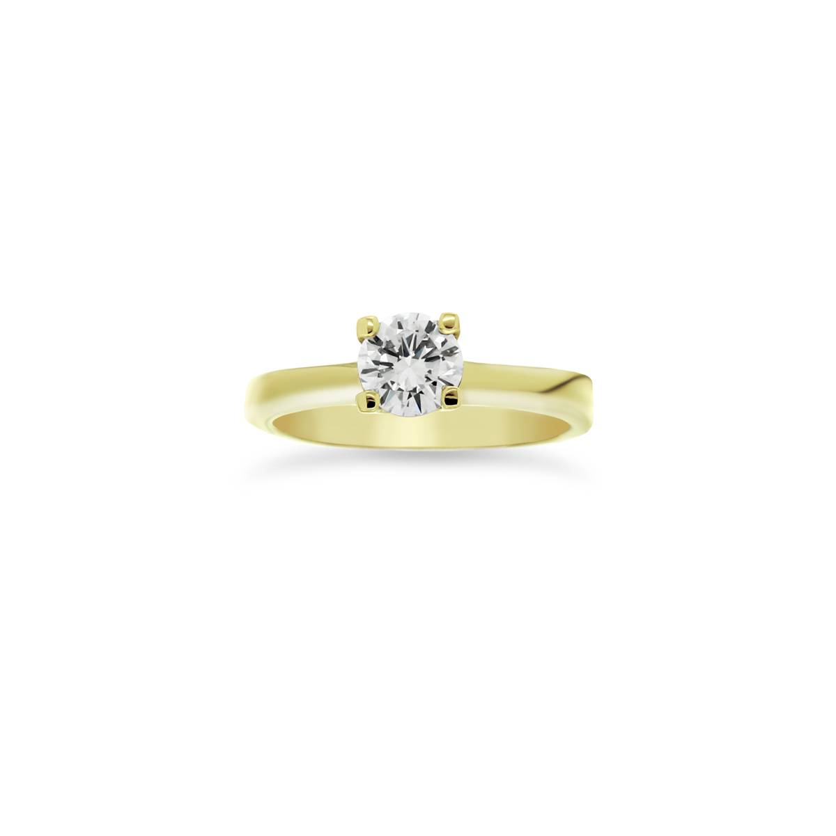 Sárga arany solitaire gyűrű gyémánt kővel